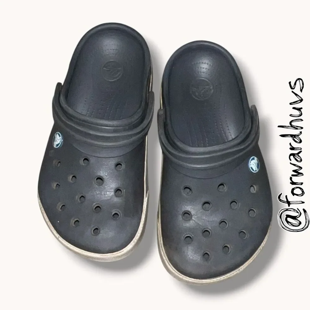 Crocs Classic Clogs Gray Heavy Wear Kids J3 Slip On Shoes